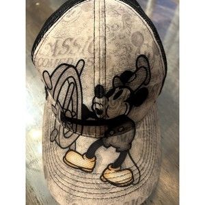 Steamboat Willie Hat Mickey Mouse Cap Disneyland Adult Strapback Adjustable